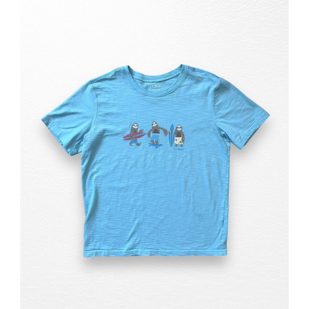 LL Bean Surf Sloths Tee, Size 14/16